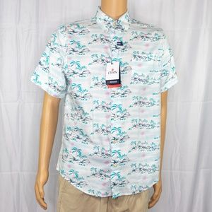 CHAPS Untucked Button Down Shirt Palm Trees